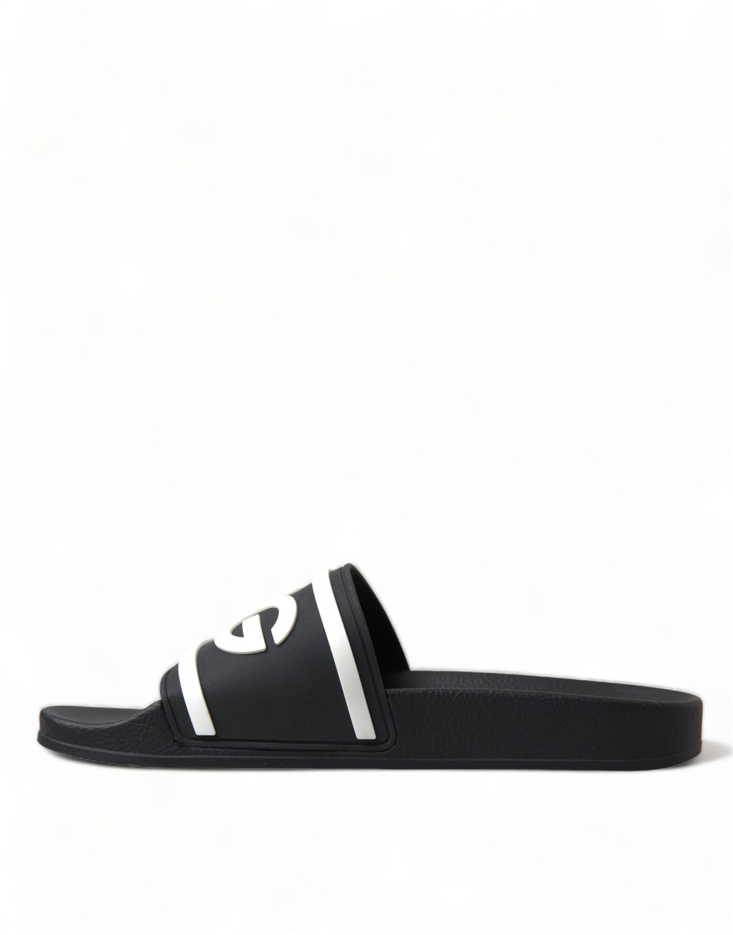 Dolce & Gabbana Black Rubber Sandals Slippers Beachwear Men Shoes