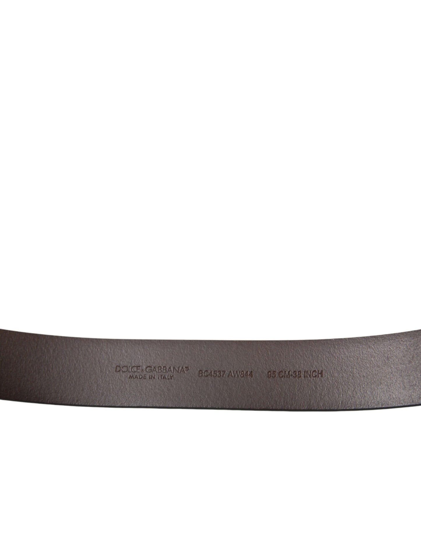 Dolce & Gabbana Brown Calf Leather Gold Metal Buckle Belt