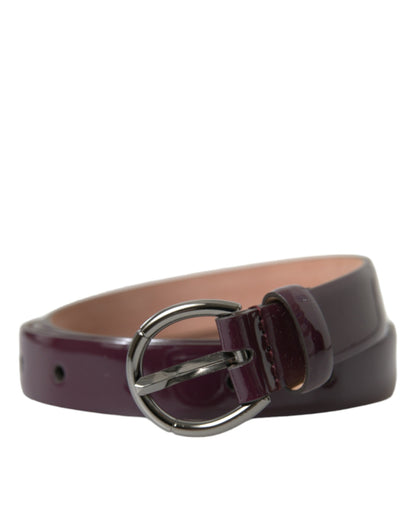 Dolce & Gabbana Maroon Leather Silver Metal Buckle Belt