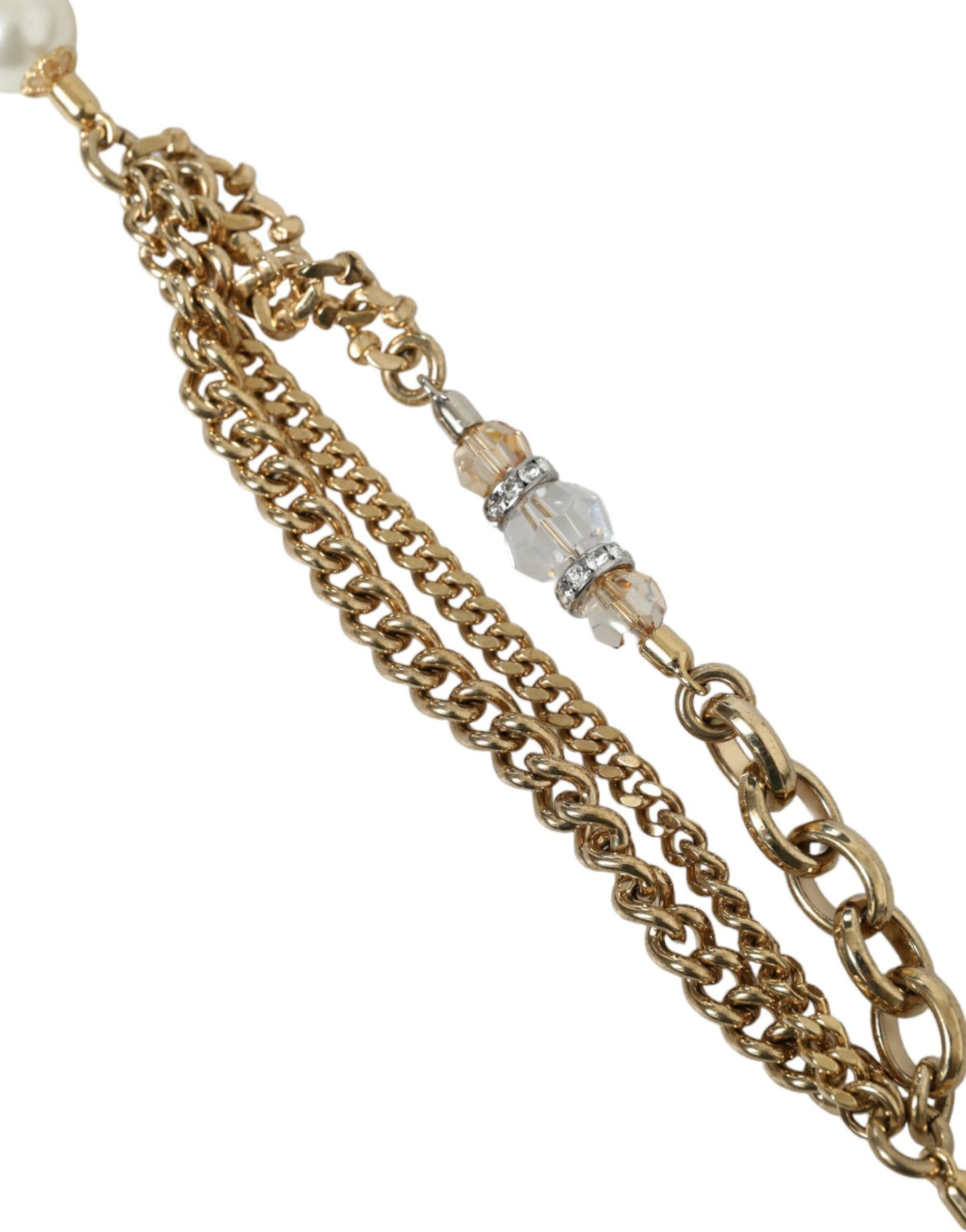 Dolce & Gabbana Blue Braided Gold Brass Chain Waist Belt