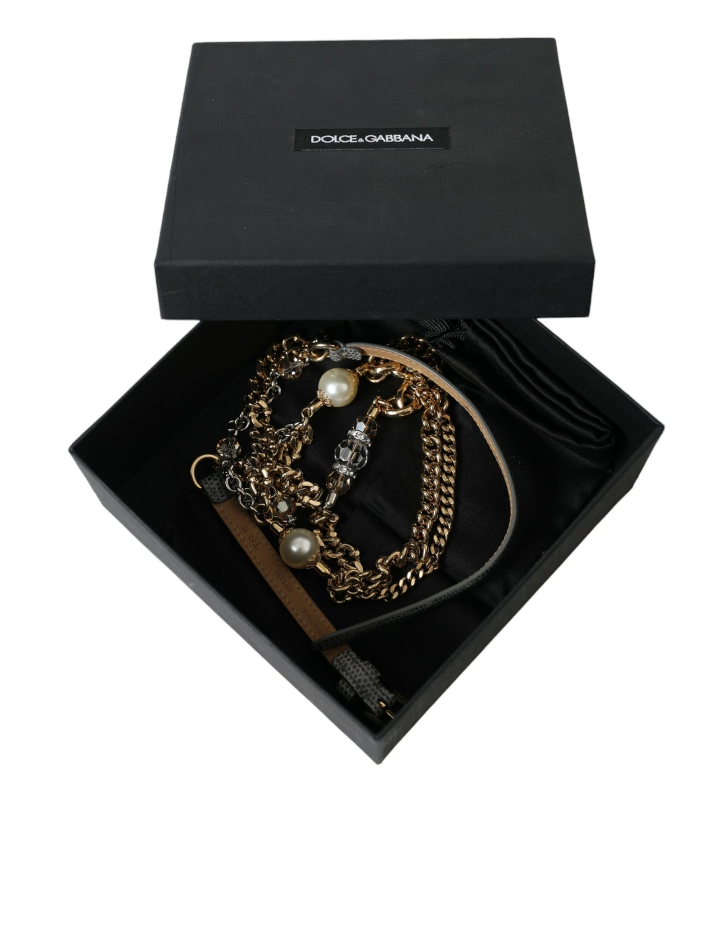 Dolce & Gabbana Blue Braided Gold Brass Chain Waist Belt