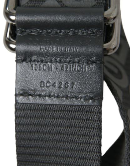 Dolce & Gabbana Black Logomania Leather Metal Buckle Belt