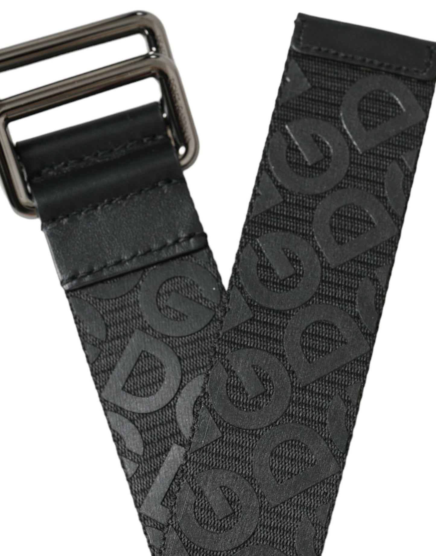 Dolce & Gabbana Black Logomania Leather Metal Buckle Belt