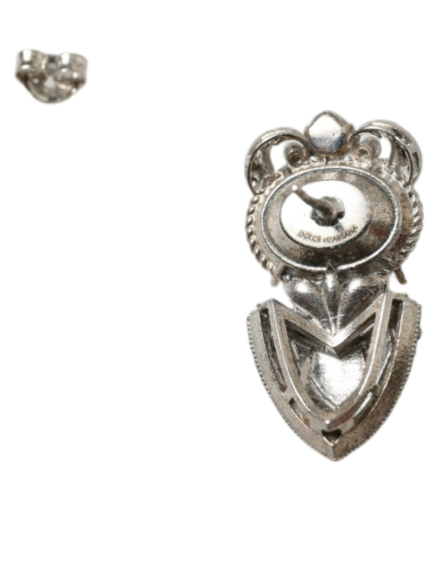 Dolce & Gabbana Silver Crystal Stone 925 Sterling Earrings