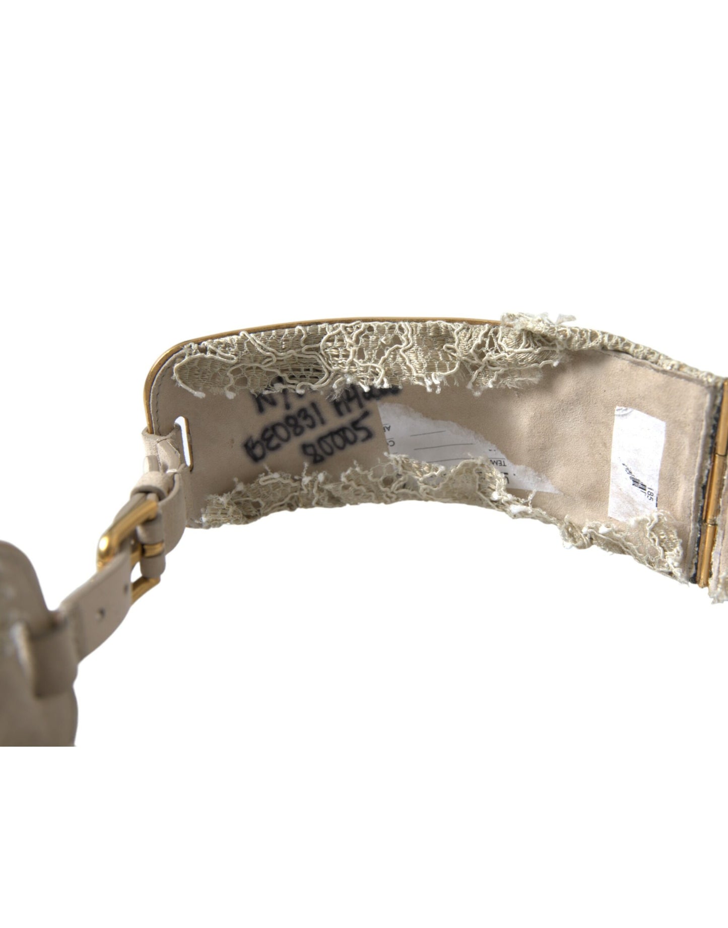 Dolce & Gabbana Gold Brass Faux Pearl Floral Embellished Belt