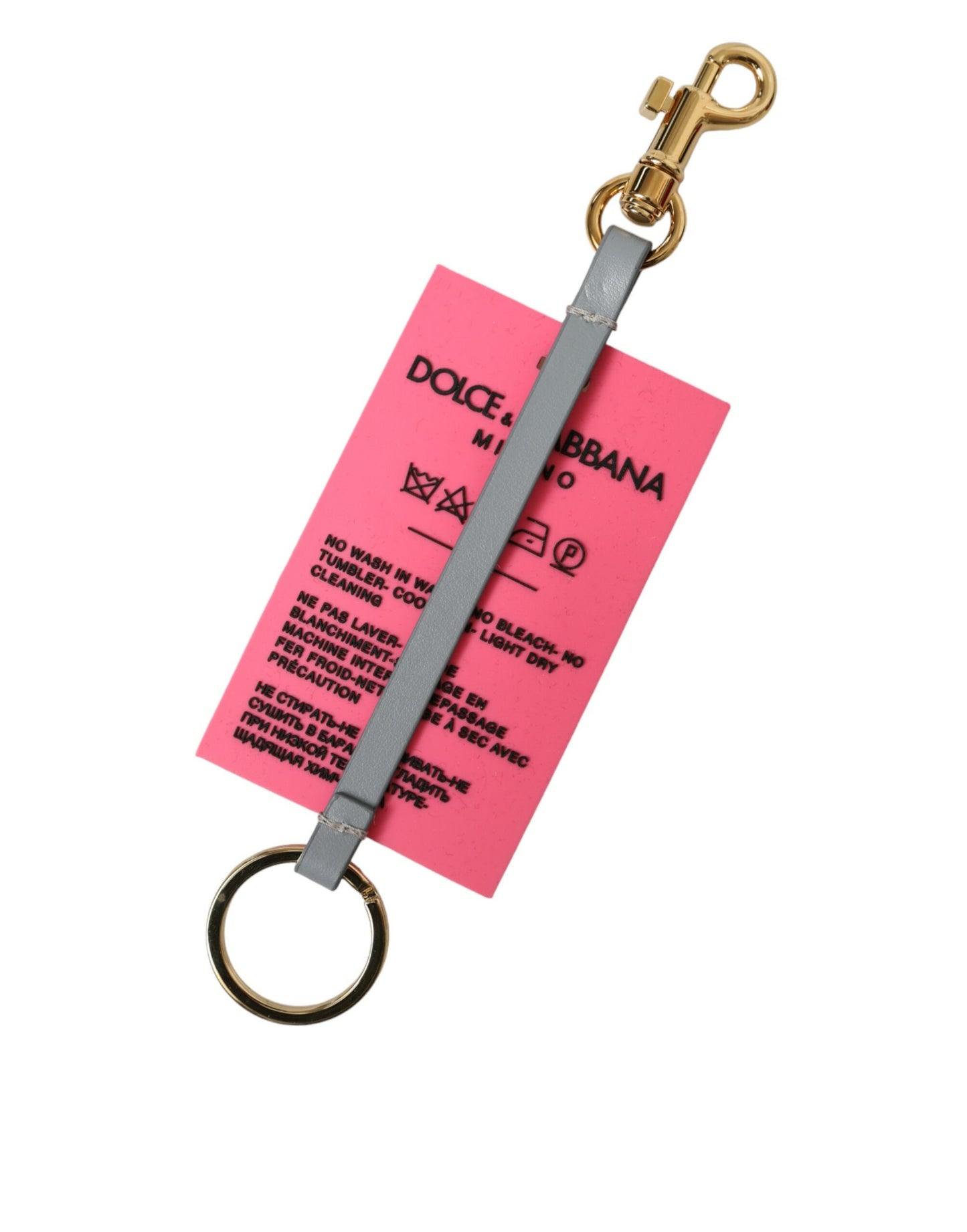 Dolce & Gabbana Pink Silicone DG Logo Gold Brass Keychain