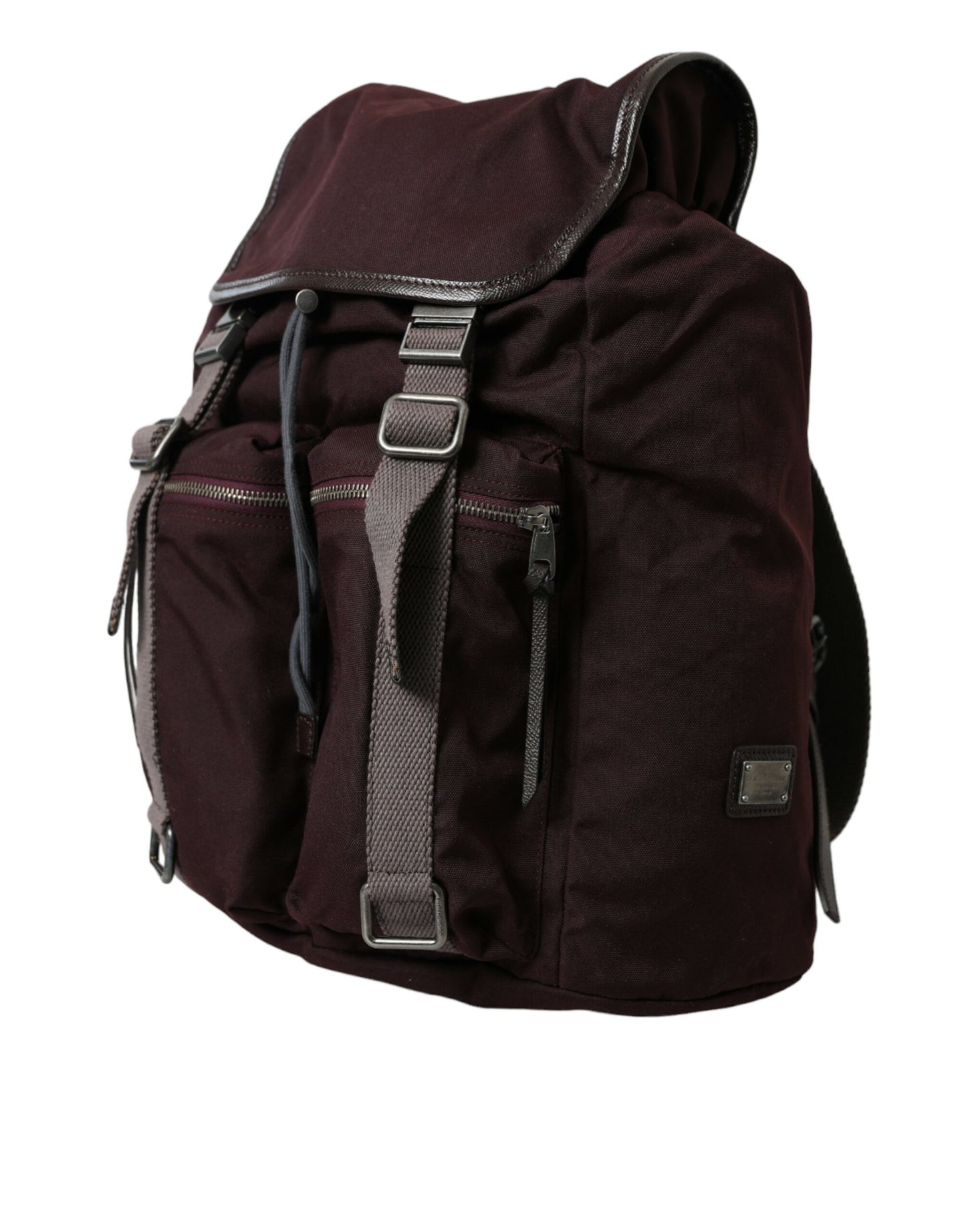 Dolce & Gabbana Maroon Brown Nylon Leather Rucksack Backpack Bag