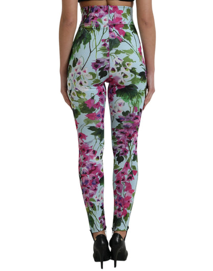 Dolce & Gabbana Multicolor Floral High Waist Leggings Pants