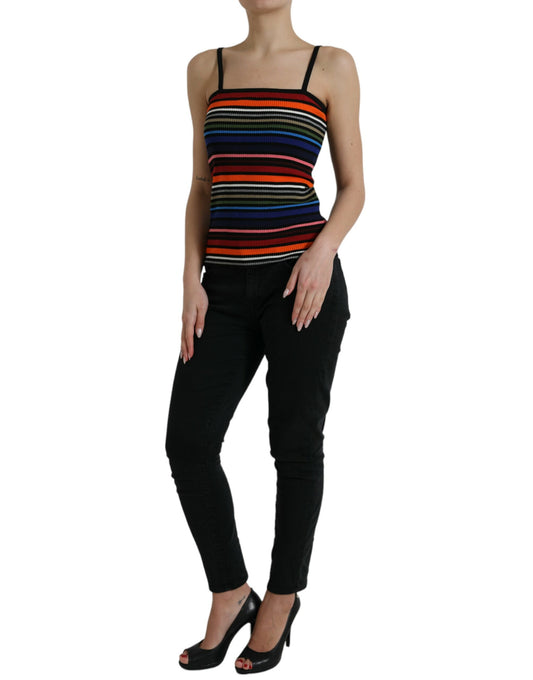 Dolce & Gabbana Multicolor Stripes Spaghetti Strap Tank Top