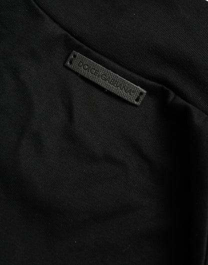 Dolce & Gabbana Black Cotton Full Zip Long Sleeves Sweater