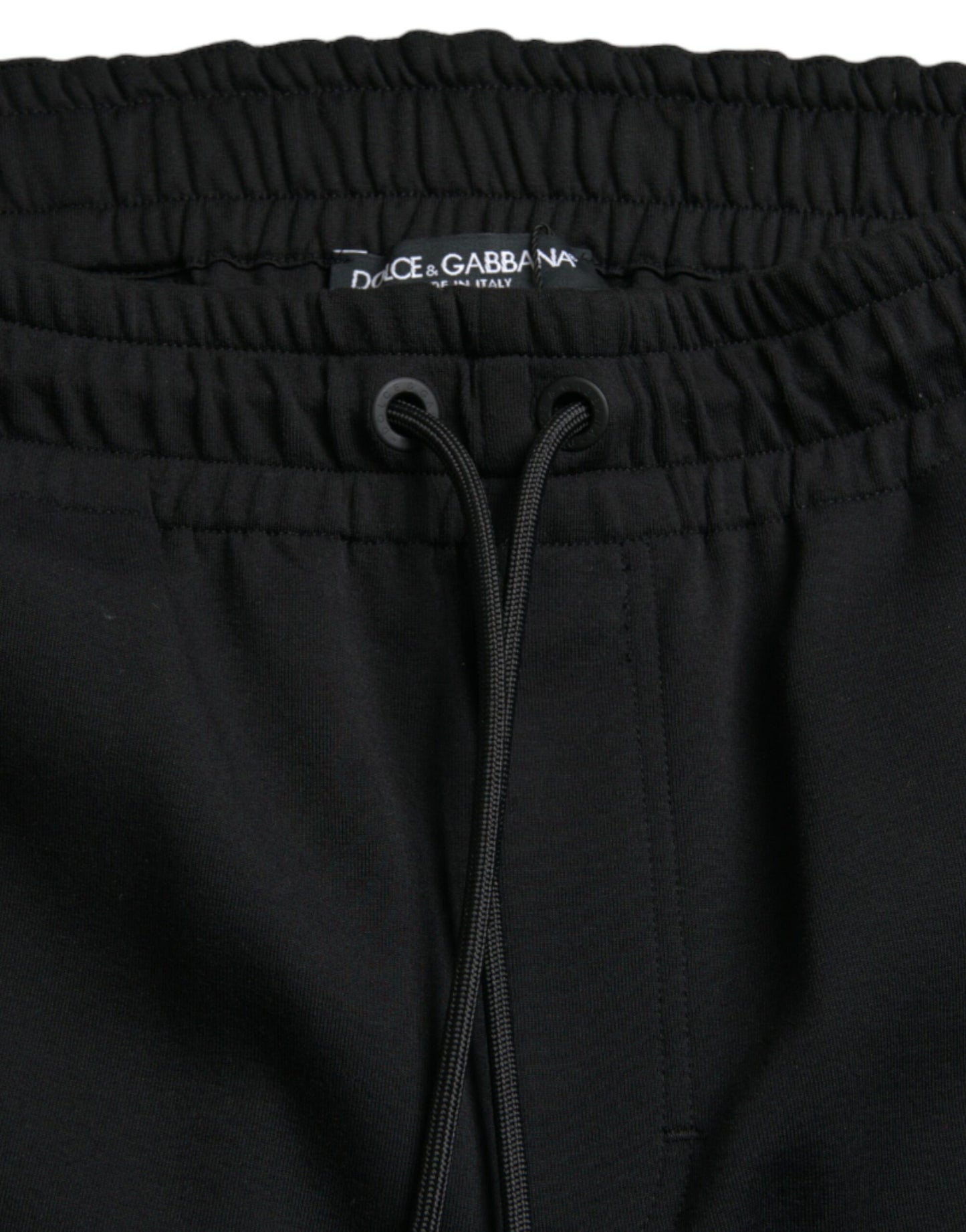 Dolce & Gabbana Black Cotton Blend Men Sweatpants Jogger Pants
