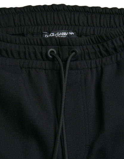 Dolce & Gabbana Black Cotton Blend Men Sweatpants Jogger Pants