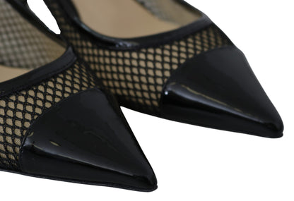 Jimmy Choo Elegant Black Mesh Pointed Toe Pumps