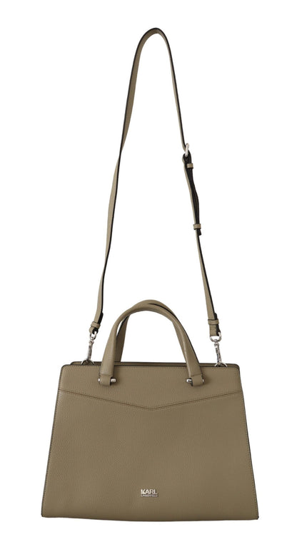 Karl Lagerfeld Enchanting Sage Green Leather Tote