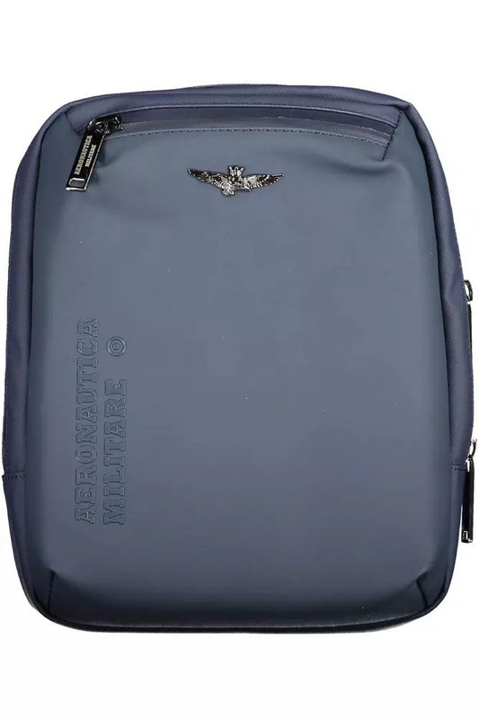 Aeronautica Militare Sleek Blue Shoulder Bag with Laptop Compartment