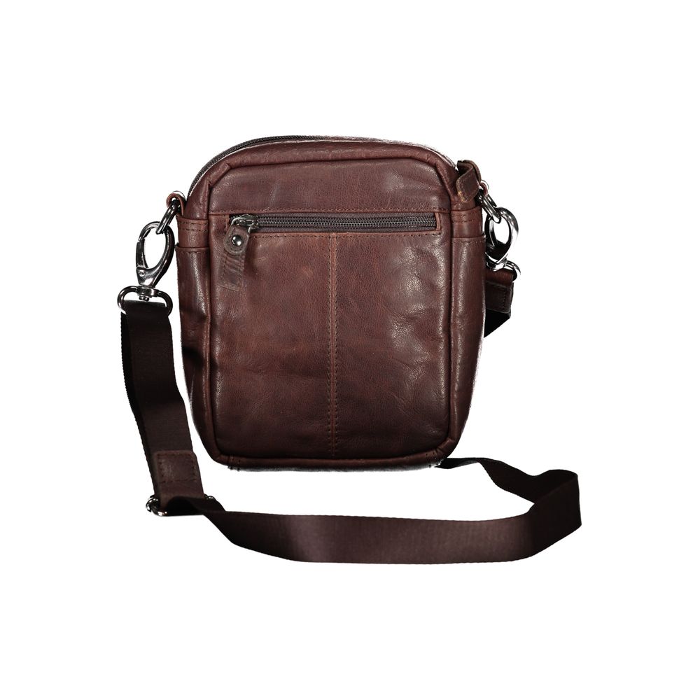 Aeronautica Militare Elegant Brown Leather Shoulder Bag