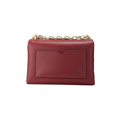 Michael Kors Cece Small Dark Cherry Vegan Leather Convertible Flap Crossbody Bag