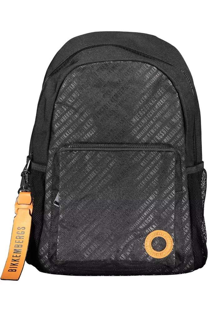 Bikkembergs Elegant Black Nylon Backpack With Logo Detail