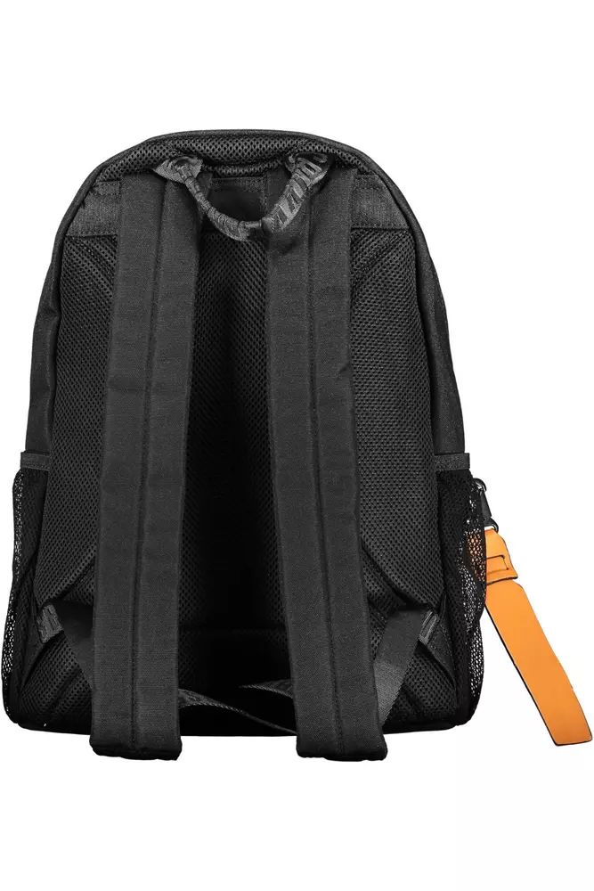 Bikkembergs Elegant Black Nylon Backpack With Logo Detail