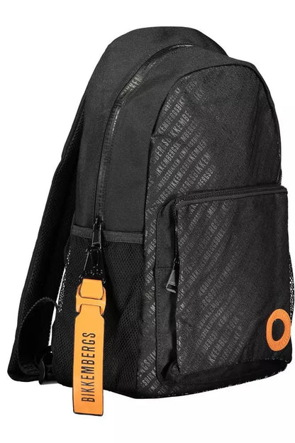 Bikkembergs Elegant Black Nylon Backpack With Logo Detail