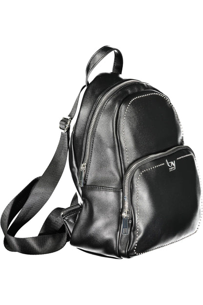 BYBLOS Elegant Designer Black Backpack with Contrasting Details