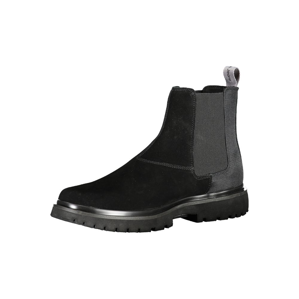 Calvin Klein Chic Monochrome Ankle Boots with Logo Detail