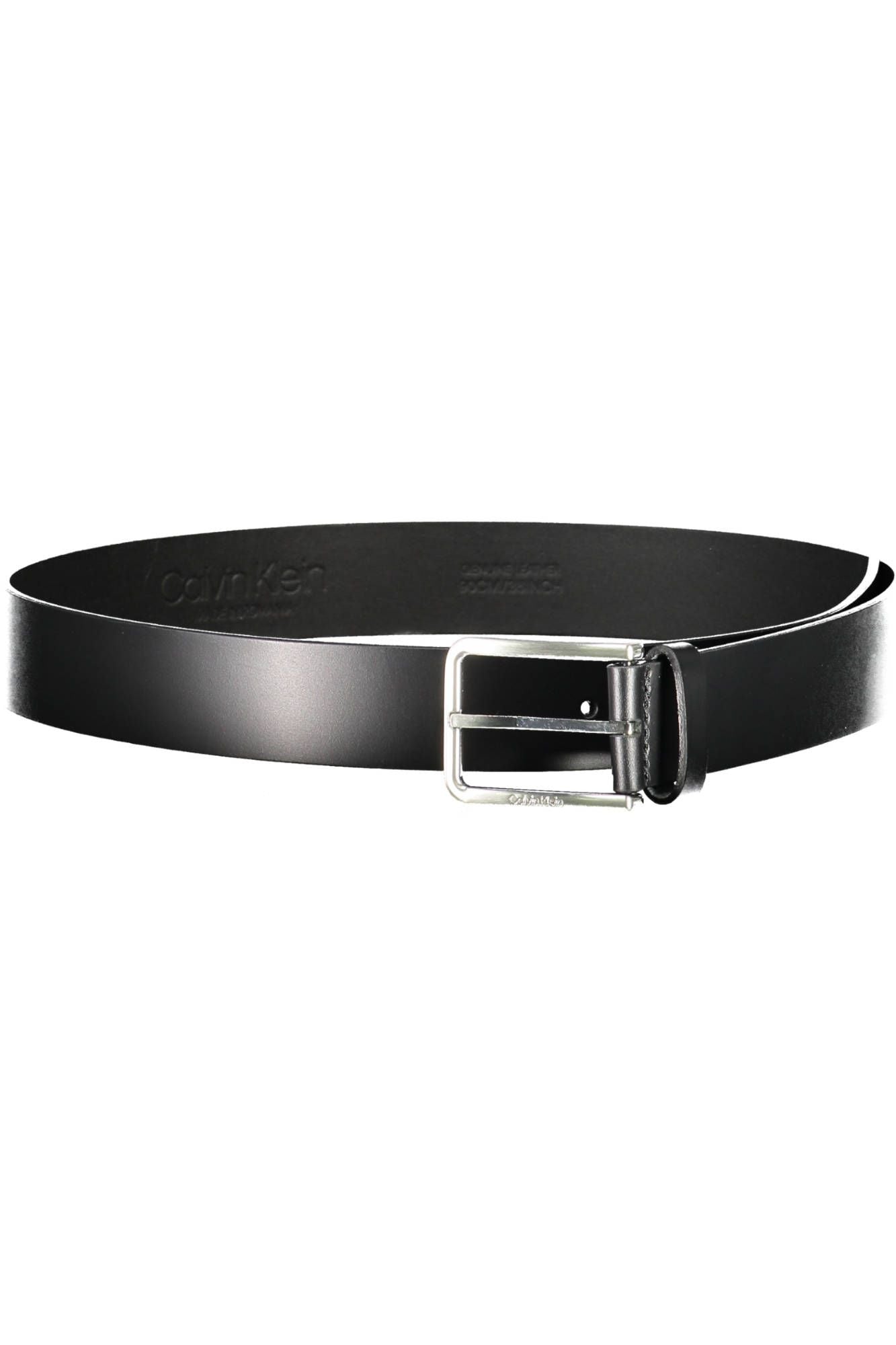 Calvin Klein Sleek Black Leather Belt with Metal Buckle