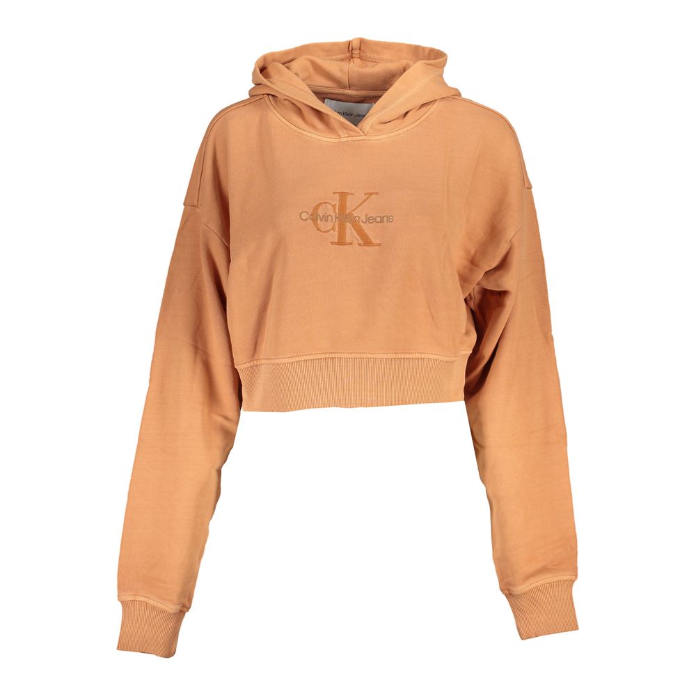 Calvin Klein Chic Orange Hooded Sweatshirt with Embroidery