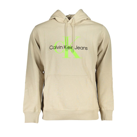 Calvin Klein Beige Hooded Cotton Sweatshirt