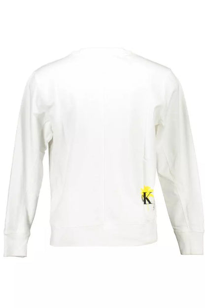 Calvin Klein Organic Cotton Logo Sweatshirt in White