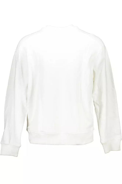 Calvin Klein Sleek White Cotton Logo Sweatshirt