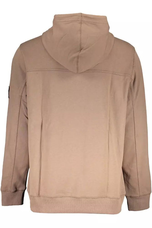 Calvin Klein Elegant Long-Sleeved Hooded Sweatshirt in Brown