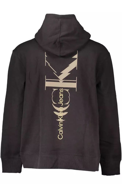 Calvin Klein Chic Black Hooded Cotton Blend Sweater