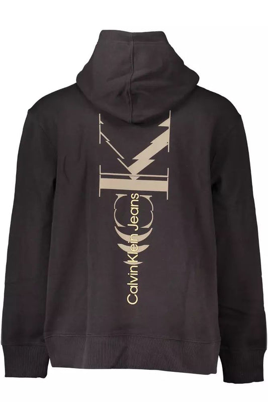 Calvin Klein Chic Black Hooded Cotton Blend Sweater