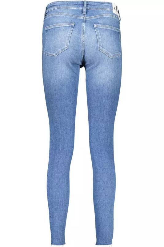 Calvin Klein Eco-Conscious Mid-Rise Skinny Jeans in Light Blue