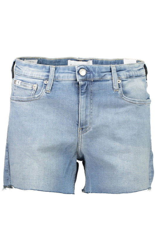 Calvin Klein Chic Light Blue Denim Shorts with Logo Detail