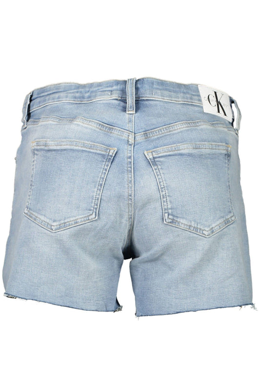 Calvin Klein Chic Light Blue Denim Shorts with Logo Detail