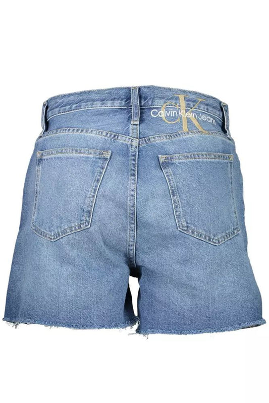 Calvin Klein Chic Embroidered Denim Shorts with Worn Detail