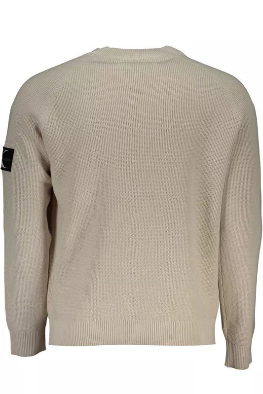 Calvin Klein Beige Organic Cotton Logo Sweater