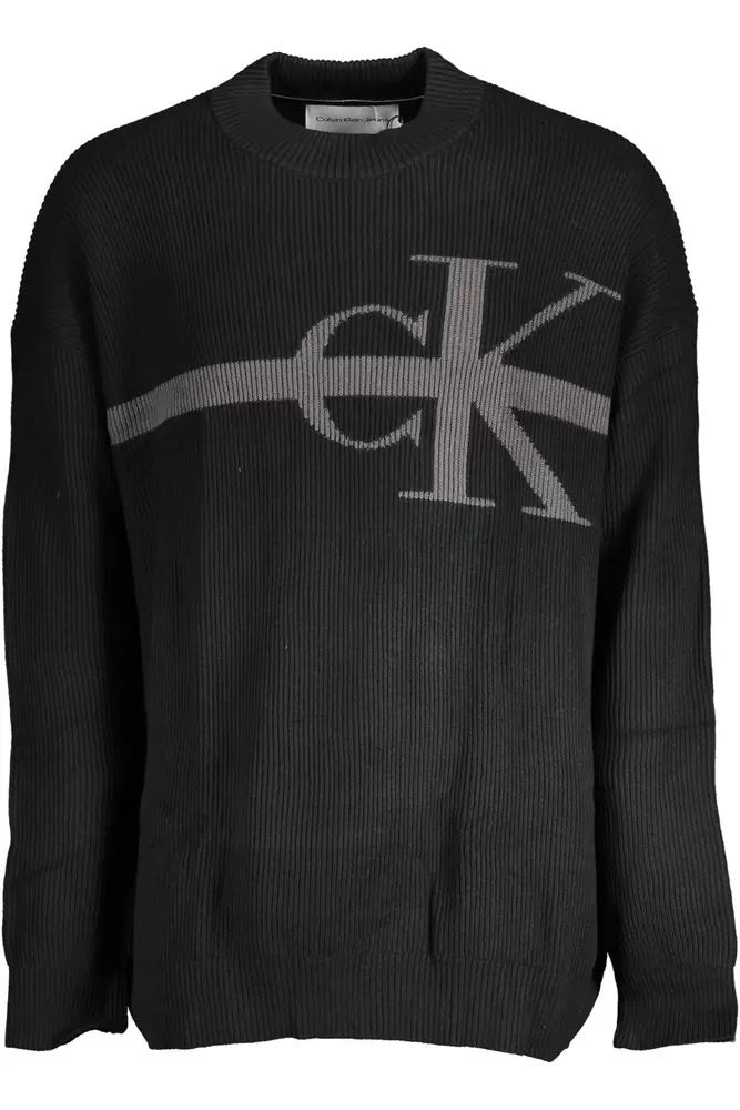 Calvin Klein Elegant Black Turtleneck with Embroidered Logo