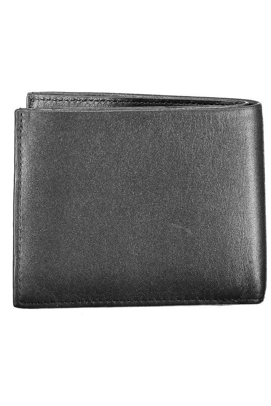 Calvin Klein Sleek Black Leather Dual-Compartment Wallet