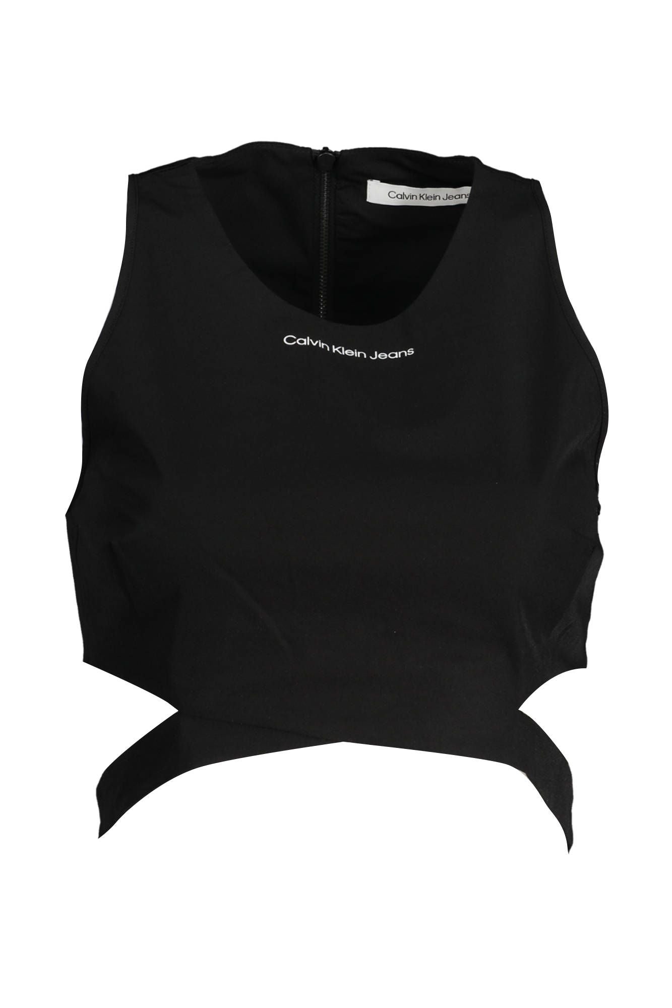 Calvin Klein Sleek Sleeveless Designer Top with Back Zip Detail