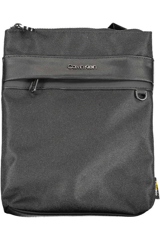 Calvin Klein Sleek Black Shoulder Bag with Contrasting Details