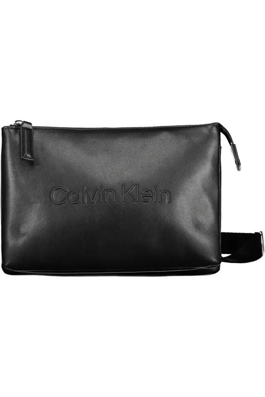 Calvin Klein Sleek Black Shoulder Bag with Logo Detail