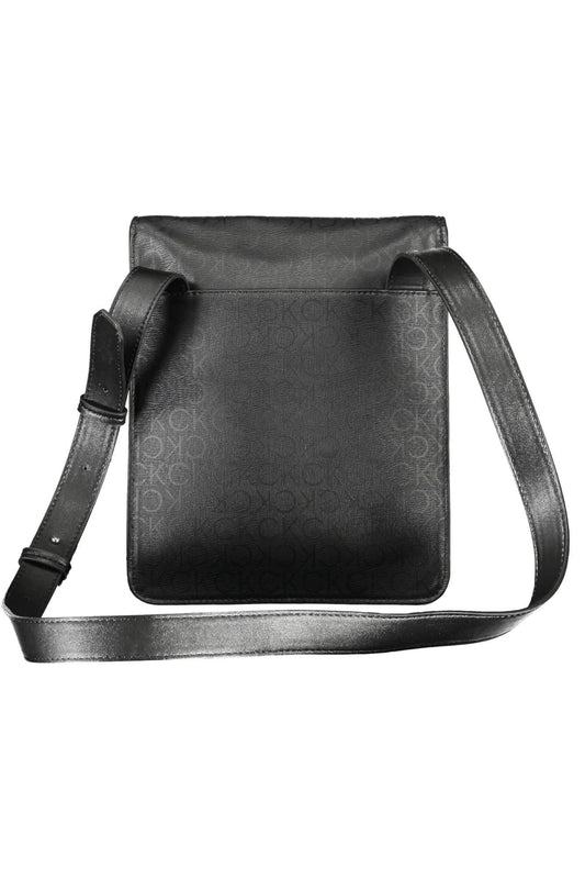 Calvin Klein Sleek Black Shoulder Bag with Contrasting Details