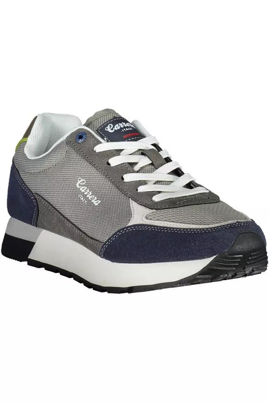 Carrera Sleek Gray Sneakers with Eco-Leather Accents