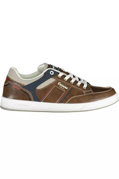 Eclectic Brown Carrera Sneakers with Contrasting Accents