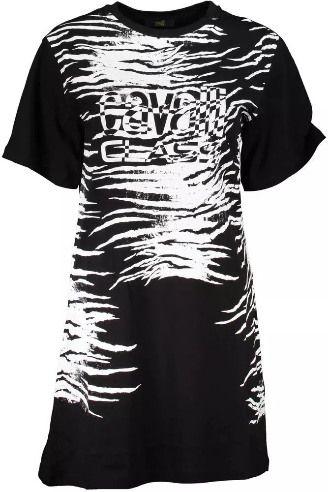 Cavalli Class Elegant Short Sleeve Printed Dress