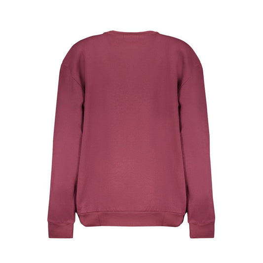 Cavalli Class Elegant Purple Crew Neck Fleece Sweatshirt