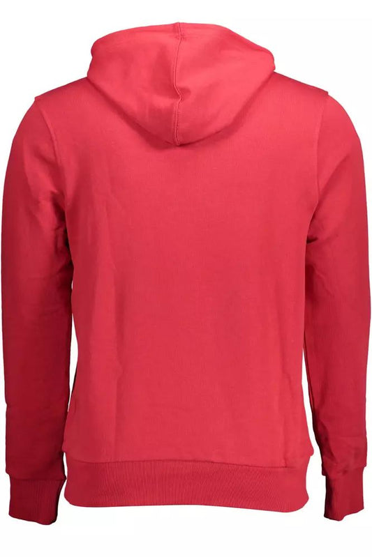 Cavalli Class Pink Cotton Hooded Sweatshirt with Logo Print